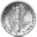 2 oz Mercury Dime Design High Relief Silver Round .999 Fine