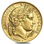 Default 20 Francs French Early Head Ceres Gold Coin Avg Circ AGW .1867 (Random Year,1849-1851)