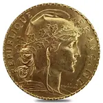 20 Francs French Rooster Gold Coin BU AGW .1867 oz (Random Year)