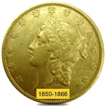 Default $20 Gold Double Eagle Liberty Head Type I - Ex-Jewelry (Random Year, 1850-1866)