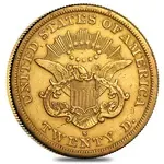 $20 Gold Double Eagle Liberty Head Type I - Polished or Cleaned (Random Year, 1850-1866)