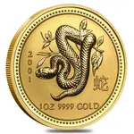 Default 2001 1 oz Gold Lunar Year of The Snake BU Australia Perth Mint (Series I)