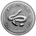 2001 1 oz Silver Lunar Snake BU Australian Perth Mint (Series I)