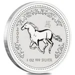 2002 1 oz Silver Lunar Horse BU Australian Perth Mint