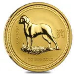 2006 1 oz Gold Lunar Year of The Dog BU Australia Perth Mint (Series I)
