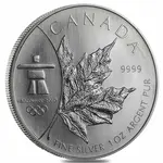 Default 2008 1 oz Canadian Silver Maple Leaf Coin BU Olympic Inukshuk (Sealed)