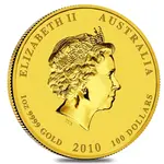 2010 1 oz Gold Lunar Year of The Tiger BU Australia Perth Mint In Cap