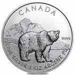 Default 2011 1 oz Canadian Grizzly Bear Wildlife Series Silver Coin BU