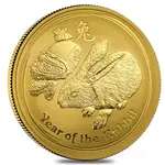 2011 1 oz Gold Lunar Year of The Rabbit BU Australia Perth Mint Series II In Cap