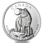 2011 1 oz Silver Canadian Wolf - Wildlife Series BU