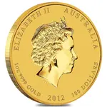 2012 1 oz Gold Lunar Year of The Dragon BU Australia Perth Mint In Cap