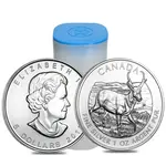 2013 1 oz Silver Canadian Pronghorn Antelope - Wildlife Series BU