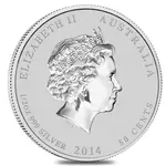 2014 1/2 oz Silver Lunar Year of The Horse BU Australian Perth Mint In Cap