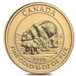 2015 1/4 oz $10 Canadian Gold Polar Bear and Cub .9999 Fine BU (Sealed)