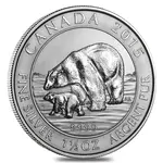2015 1.5 oz Canadian Silver Polar Bear and Cub $8 Coin .9999 Fine BU