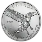 2015 1 oz Silver Canadian Red-Tailed Hawk - Birds of Prey Series BU