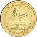 2016 1/10 oz Gold Tuvalu Pearl Harbor Perth Mint .9999 $15 Coin BU