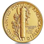 2016 1/10 oz Mercury Dime Centennial Gold Coin NGC SP 70 ER 100th Ann