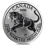 2016 1 oz Canadian Silver Cougar Predator Series $5 Coin .9999 Fine Silver