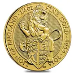 2016 Great Britain 1/4 oz Gold Queen's Beasts (Lion) Coin .9999 Fine BU