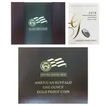 2016 W 1 oz $50 Proof Gold American Buffalo (w/Box & COA)