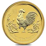 Australian 2017 1 oz Gold Lunar Year of The Rooster BU Australia Perth Mint In Cap