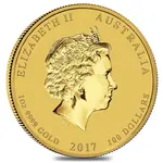 2017 1 oz Gold Lunar Year of The Rooster BU Australia Perth Mint (In Capsule)