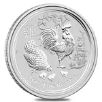 Default 2017 1 oz Silver Lunar Year of The Rooster BU Australian Perth Mint In Cap