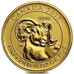 Default 2017 Canada 1/4 oz Big Horn Sheep Reverse Proof Gold Coin