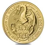 British 2017 Great Britain 1/4 oz Gold Queen's Beasts (Red Dragon) Coin .9999 Fine BU