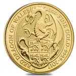 British 2017 Great Britain 1 oz Gold Queen's Beasts (Red Dragon) Coin .9999 Fine BU