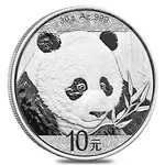 Default 2018 30 gram Chinese Silver Panda 10 Yuan .999 Fine BU