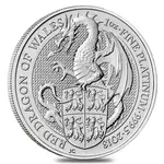 British 2018 Great Britain 1 oz Platinum Queen's Beasts (Red Dragon) Coin .9995 Fine BU