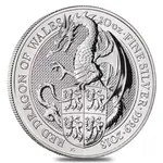 2018 Great Britain 10 oz Silver Queen's Beast (Red Dragon) Coin .9999 Fine BU In Cap