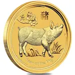 2019 1/2 oz Gold Lunar Year of The Pig BU Australia Perth Mint In Cap