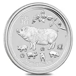 2019 1 Kilo Silver Lunar Year of The Pig BU Australian Perth Mint In Cap