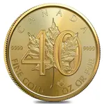 Canadian 2019 1 oz Gold Canadian Maple Leaf 40th Anniversary .9999 Fine $50 Coin BU