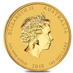 2019 1 oz Gold Lunar Year of The Pig BU Australia Perth Mint In Cap 