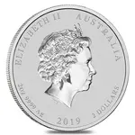 2019 2 oz Silver Lunar Year of The Pig BU Australian Perth Mint In Cap