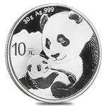 Chinese 2019 30 gram Chinese Silver Panda 10 Yuan .999 Fine BU