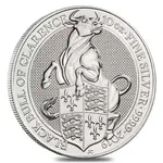 2019 Great Britain 10 oz Silver Queen's Beasts (Black Bull) Coin .9999 Fine BU In Cap