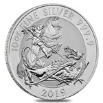 2019 Great Britain 10 oz Silver Valiant Coin In Cap .9999 Fine BU