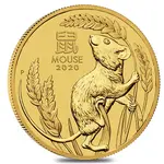 Australian 2020 1/20 oz Gold Lunar Year of The Mouse / Rat BU Australia Perth Mint In Cap