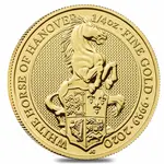 British 2020 Great Britain 1/4 oz Gold Queen's Beasts White Horse of Hanover Coin .9999 Fine BU