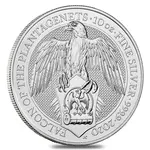 British 2020 Great Britain 10 oz Silver Queen's Beasts (Falcon) Coin .9999 Fine BU In Cap
