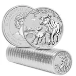 2021 1 oz Silver Lunar Year of The Ox BU Australian Perth Mint In Cap