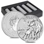 2021 1 oz Silver Lunar Year of The Ox BU Australian Perth Mint In Cap