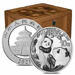 2021 30 gram Chinese Silver Panda 10 Yuan .999 Fine BU