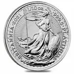 British 2021 Great Britain 1/10 oz Platinum Britannia Coin .9995 Fine BU