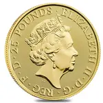 2021 Great Britain 1/4 oz Gold Queen's Beasts White Greyhound of Richmond Coin .9999 Fine BU